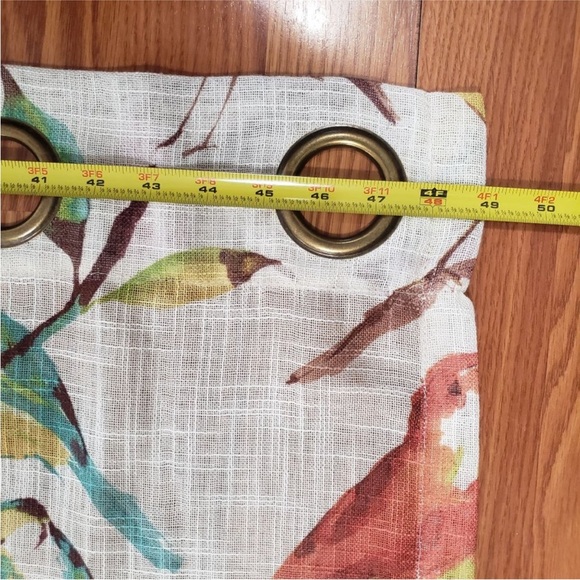 Pier 1 Imports Sheer Bird Watercolor Curtain Panels Grommets 50x84" Set of 2 - Picture 6 of 14